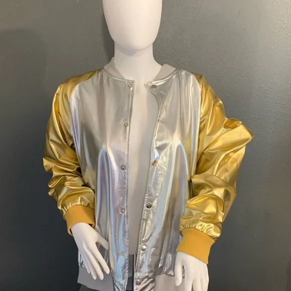Jogal Style Metallic Silver and Gold Women's Jacket - Picture 2 of 6